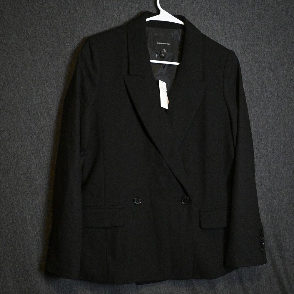 NEW Banana Republic Women's 4 Black Blazer Notch Lapel Preppy NWT